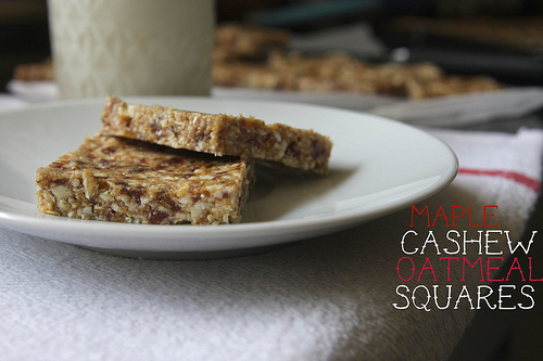 Maple Cashew Oatmeal Squares