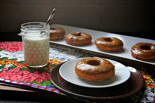 Banana Donuts w/ Peanut Butter Frosting