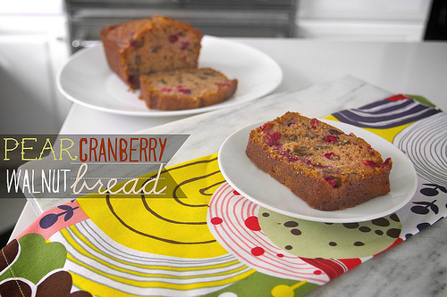 Pear Cranberry Walnut Bread