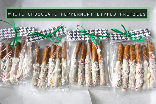 White Chocolate Peppermint Pretzels