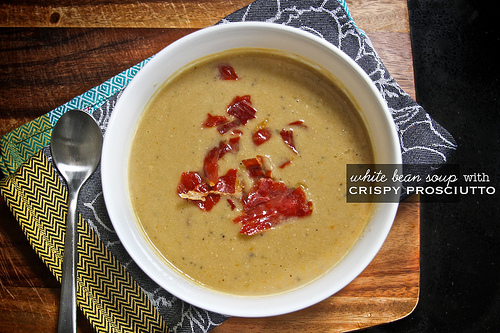 White Bean Soup w/ Crispy Prosciutto