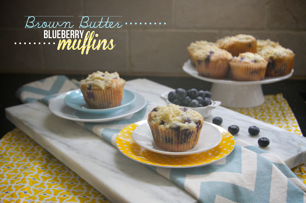 Brown Butter Blueberry Muffins