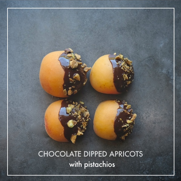 Chocolate Dipped Apricots with Pistachios // shutterbean