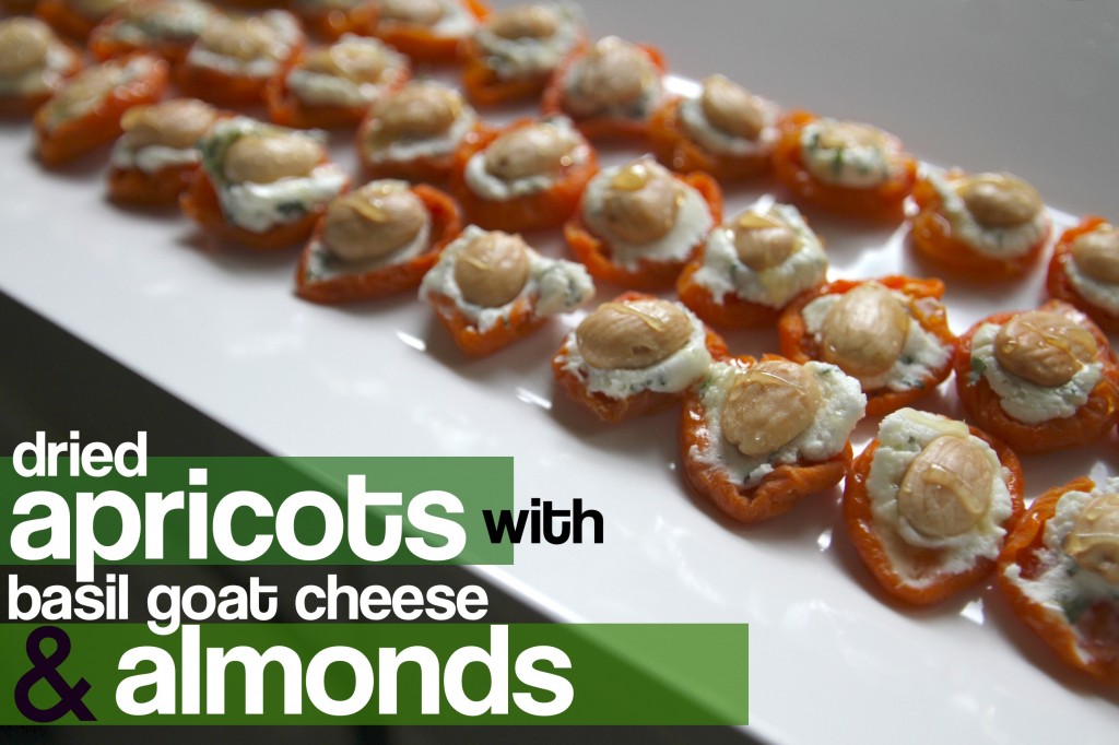 Apricots w/ Basil Goat Cheese & Almonds