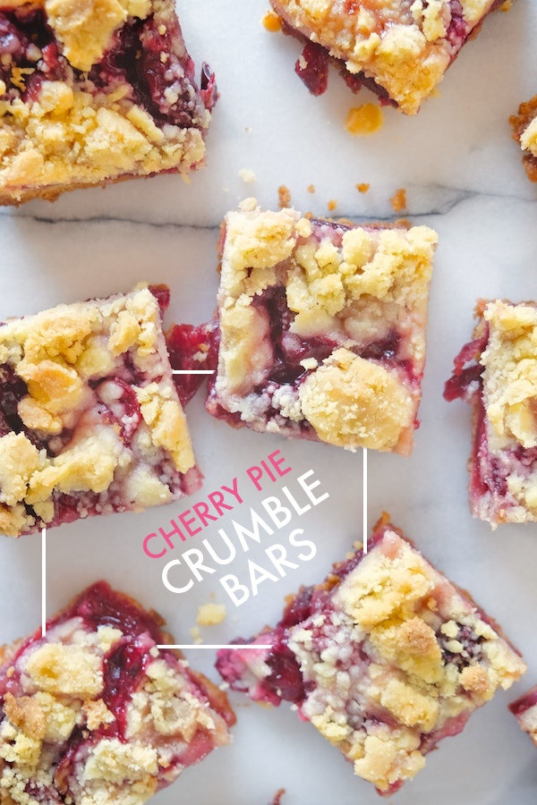 No patience to make a pie? Check out the recipe for these Cherry Pie Crumble Bars on Shutterbean.com! 