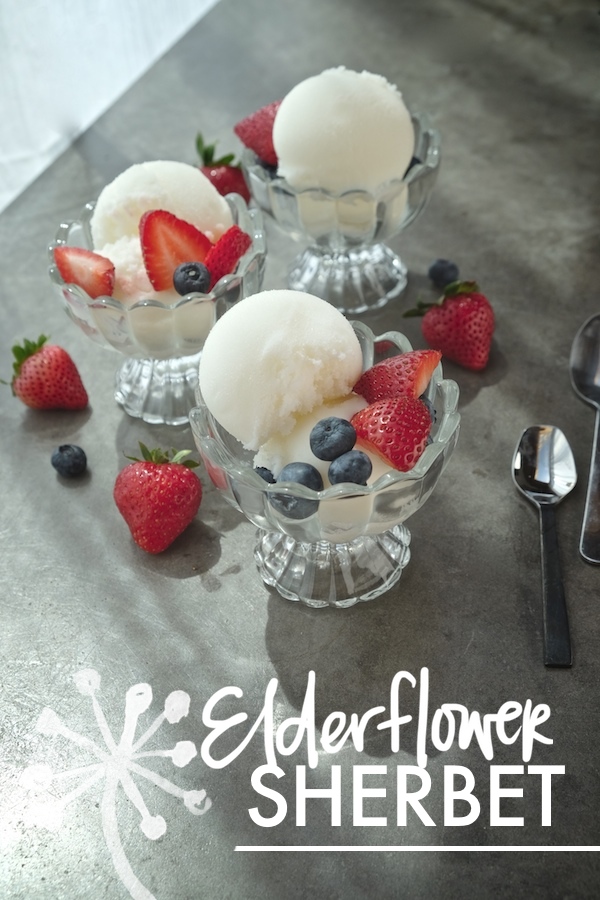 A refreshing sherbet made with St. Germaine & buttermilk. Find the recipe for Elderflower Sherbet on Shutterbean.com !
