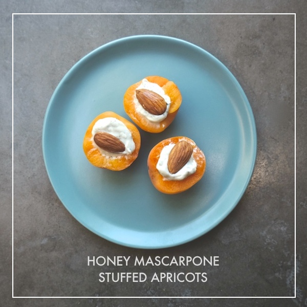 Honey Mascarpone Stuffed Apricots