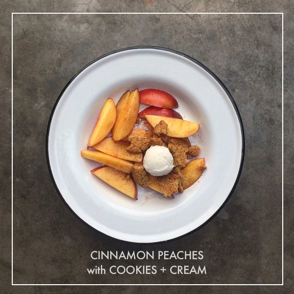 Cinnamon Peaches with Cookies & Cream