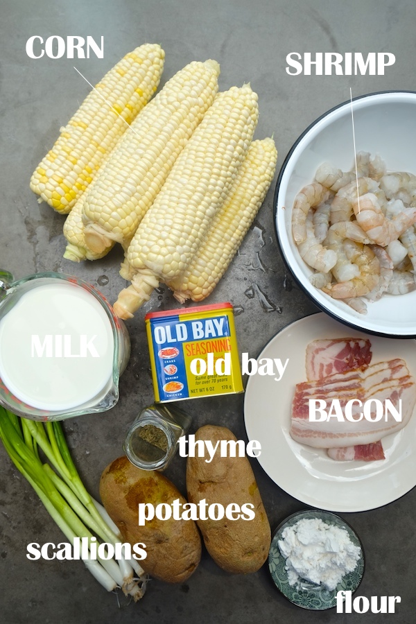 For those chilly Summer nights, make Corn & Shrimp Chowder. Pairs perfectly with grilled garlic bread. Recipe on Shutterbean.com