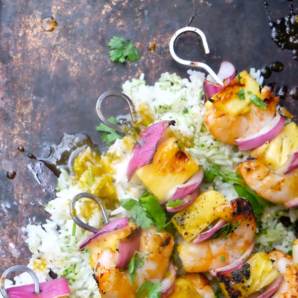 Grilled Shrimp & Pineapple Skewers // shutterbean