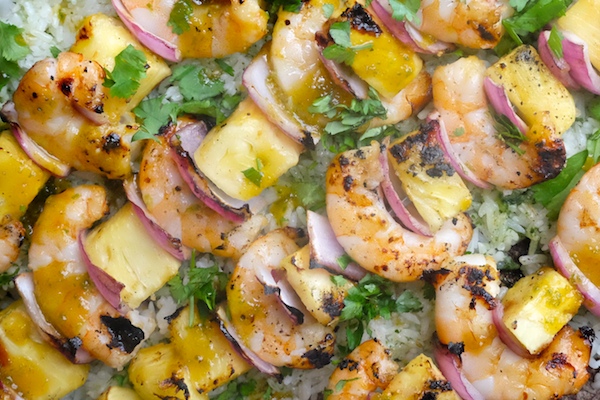 Grilled Shrimp & Pineapple Skewers // shutterbean