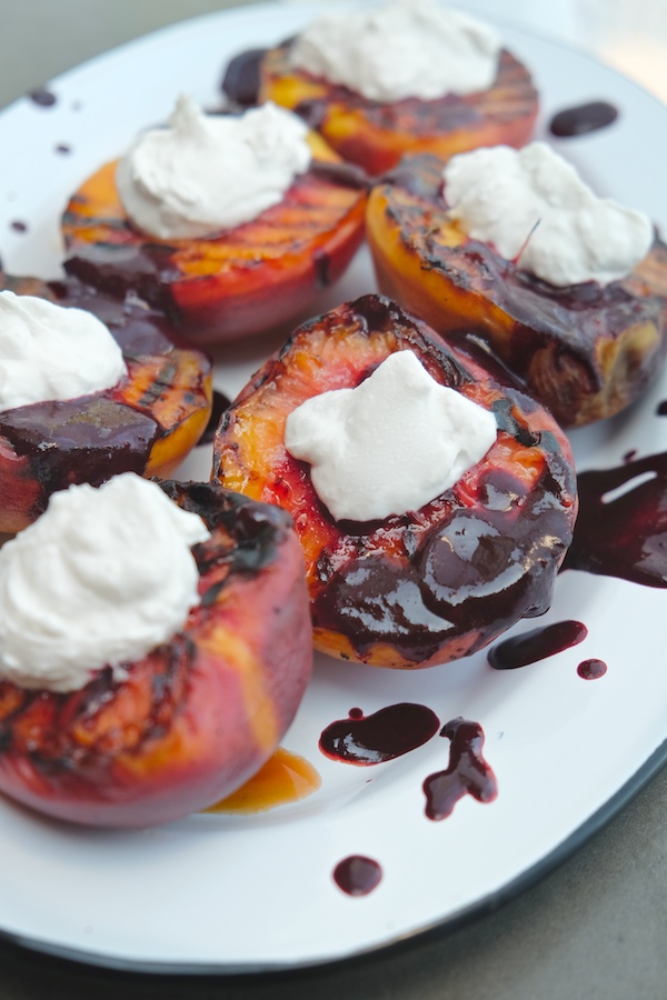 Grilled Peaches with Blackberry Sauce. Find the recipe at Shutterbean.com! 