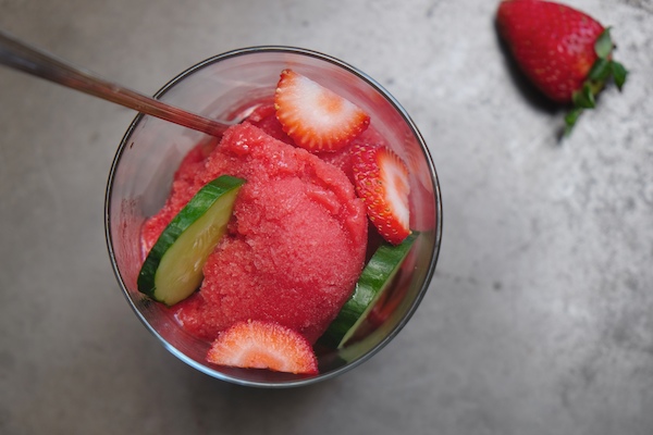 Fresh strawberry sorbet gets enchanted with Pimm's Liqueur. Check out the recipe for Strawberry Pimm's Sorbet on Shutterbean.com!