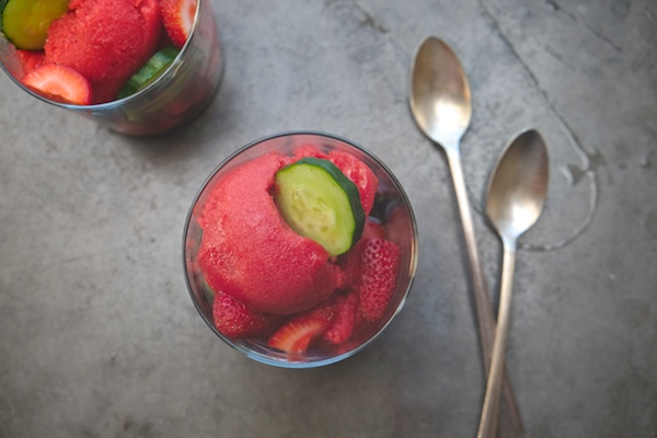 Fresh strawberry sorbet gets enchanted with Pimm's Liqueur. Check out the recipe for Strawberry Pimm's Sorbet on Shutterbean.com!