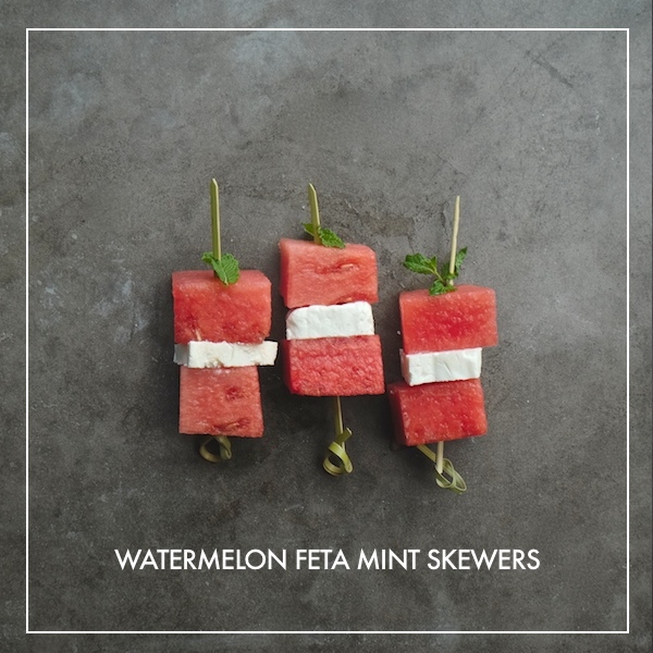 Watermelon Feta Mint Skewers