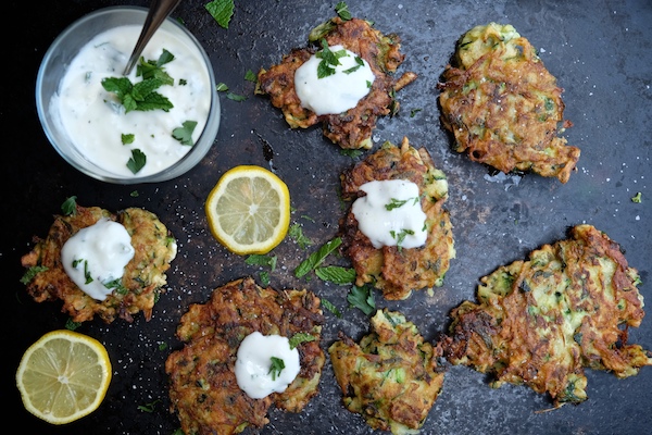 Check out the recipe for the most delicious Zucchini Herb Fritters with Garlic Yogurt Dip on Shutterbean.com!