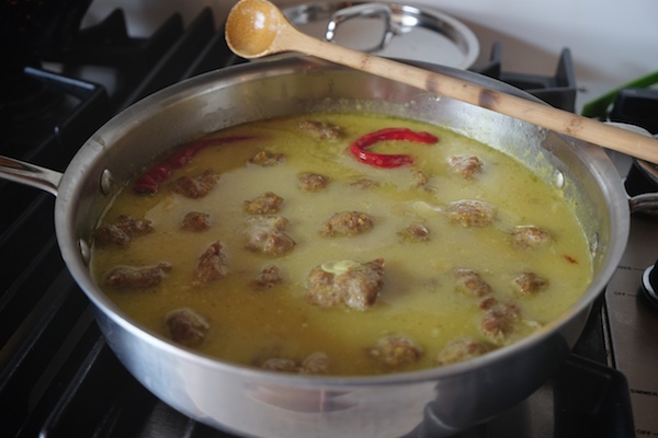 Ginger Pork Meatballs with a delicious Coconut Broth will warm up your weeknight dinners. Find the recipe at Shutterbean.com! 