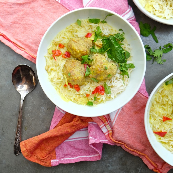 Ginger Pork Meatballs with Coconut Broth