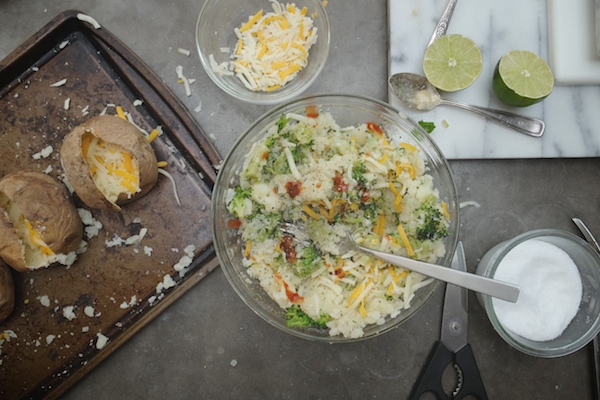 Twice Baked Broccoli Cheddar Baked Potatoes // shutterbean