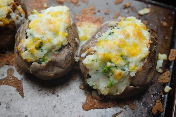 Twice Baked Broccoli Cheddar Baked Potatoes // shutterbean