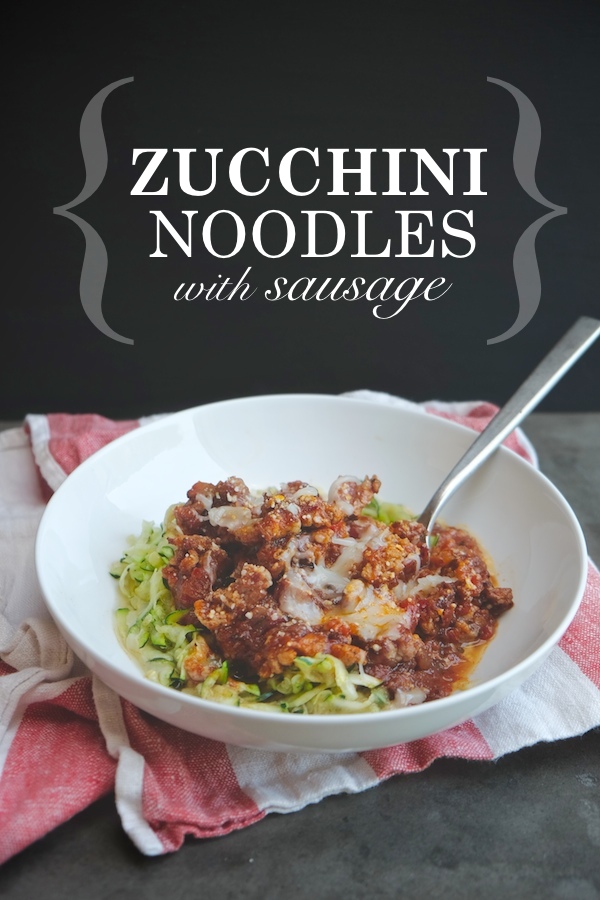 Whip up a really quick dinner for one with this Zucchini Noodles & Sausage recipe on Shutterbean.com !