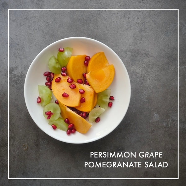 Persimmon Grape Pomegranate Salad