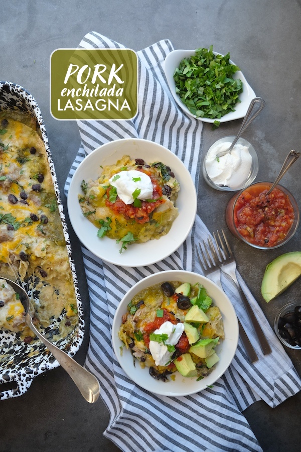 Weeknight meals are made EASY with this Pork Enchilada Lasagna. Find the recipe on Shutterbean.com