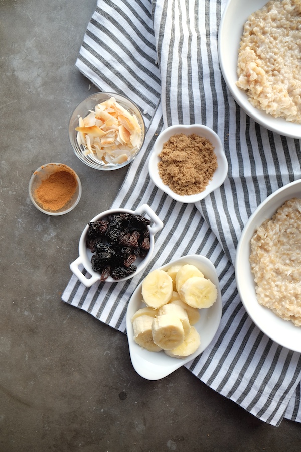 Coconut Steel Cut Oats made with coconut milk in the rice cooker! Find the recipe on Shutterbean.com!