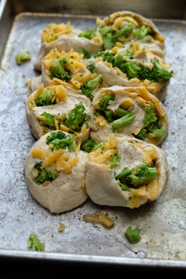 Transform store bought pizza dough into Broccoli Cheddar Rolls. It makes for a perfect weeknight dinner! Recipe on Shutterbean.com 