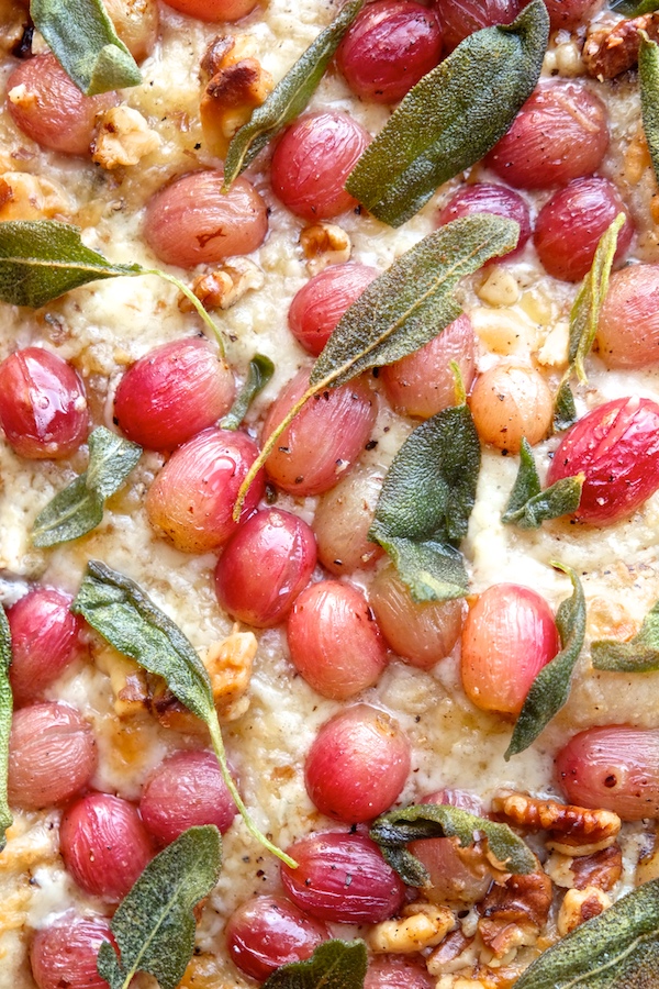 Roasted Grape & Sage Pizza should be added to your Autumn TO DO List! Find the recipe at Shutterbean.com 