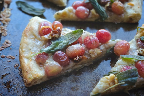 Roasted Grape & Sage Pizza should be added to your Autumn TO DO List! Find the recipe at Shutterbean.com 