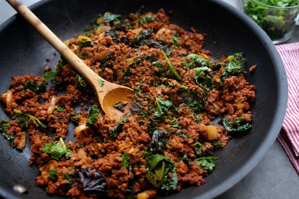 Kale Soyrizo Tacos for a quick vegetarian weeknight meal! Find the recipe on shutterbean.com 