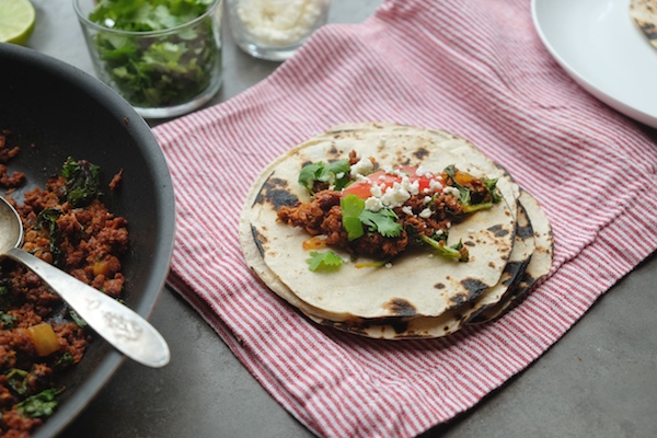 Kale Soyrizo Tacos for a quick vegetarian weeknight meal! Find the recipe on shutterbean.com 