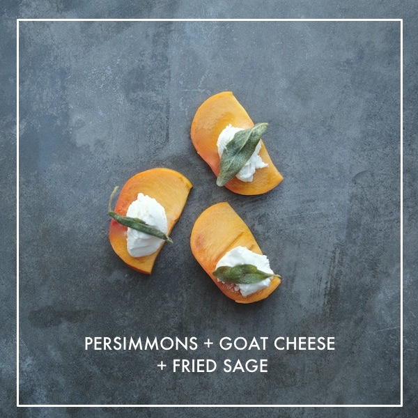 Persimmons with Goat Cheese & Sage