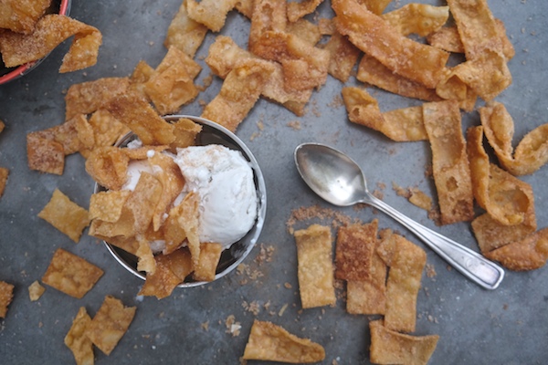 Turn wonton wrappers into a delicious snack dessert. Check out the recipe for Cinnamon Sugar Wonton Crisps on Shutterbean.com!