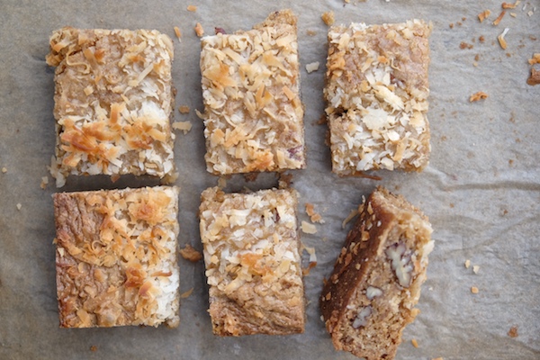 If you're looking to make your life easier this holiday season, make these Coconut Blondies! Recipe on Shutterbean.com