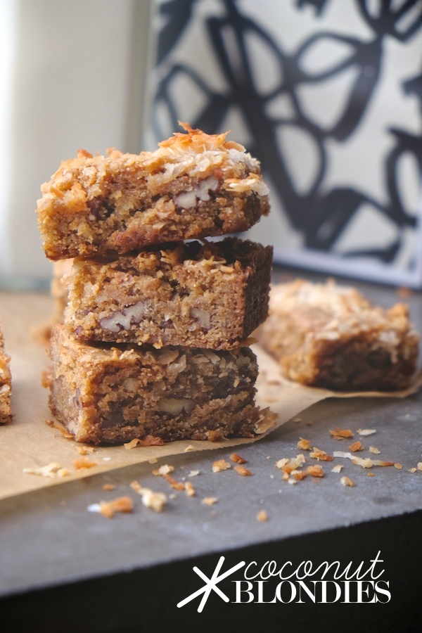 If you're looking to make your life easier this holiday season, make these Coconut Blondies! Recipe on Shutterbean.com