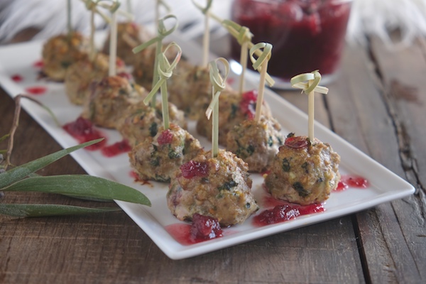 Turkey Cranberry Meatballs are a great way to round out your appetizer spread! Find the recipe on Shutterbean.com 