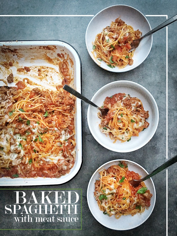 You won't believe how simple this Baked Spaghetti with Meat Sauce recipe is. Check it out on Shutterbean.com! 