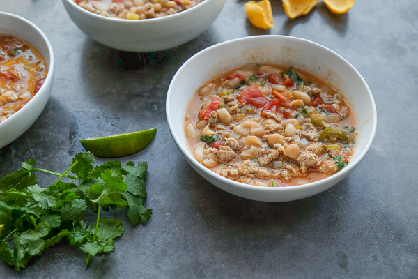 Turkey White Bean Chili for those long winter nights! Find the recipe on Shutterbean.com