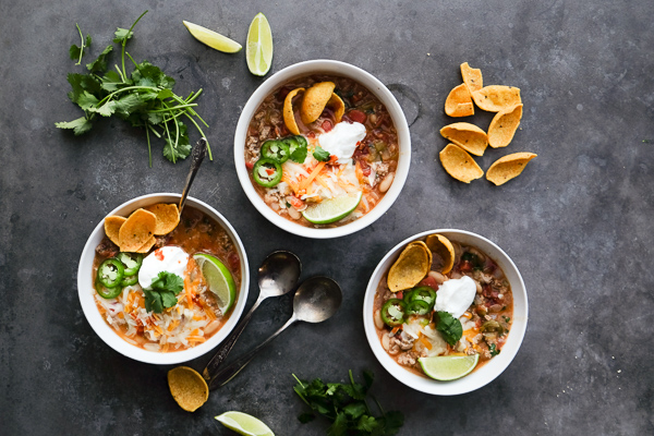 Turkey White Bean Chili for those long winter nights! Find the recipe on Shutterbean.com