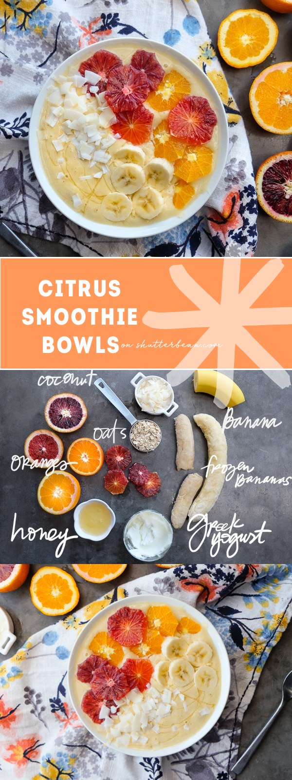 Citrus Smoothie Bowls on Shutterbean.com