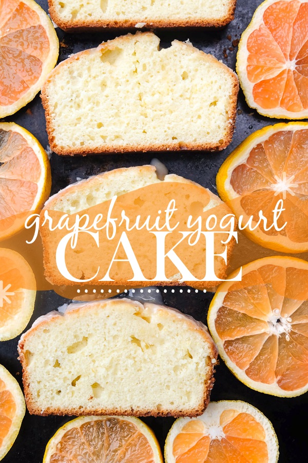 This Grapefruit Yogurt Cake tastes like a citrus crumb doughnut. Find the recipe on Shutterbean.com