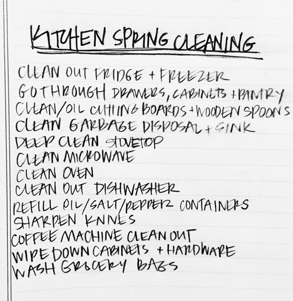 Spring Cleaning Tips Shopping List