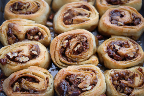 Brown Sugar Pecan Sticky Buns made with Pizza Dough! Find the recipe on Shutterbean.com