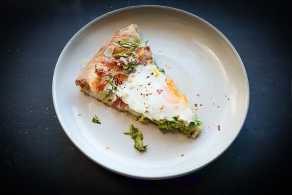 Shaved Prosciutto & Asparagus Pizza with EGG! Find the recipe on Shutterbean.com!