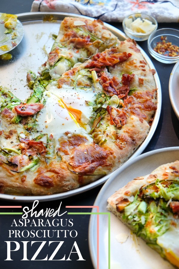 Shaved Prosciutto & Asparagus Pizza with EGG! Find the recipe on Shutterbean.com!