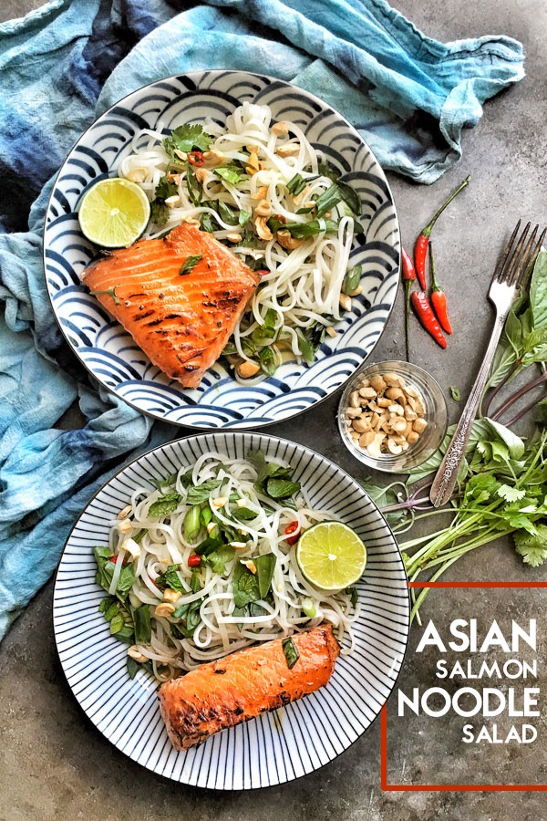 Spicy Asian Salmon Noodle Salad