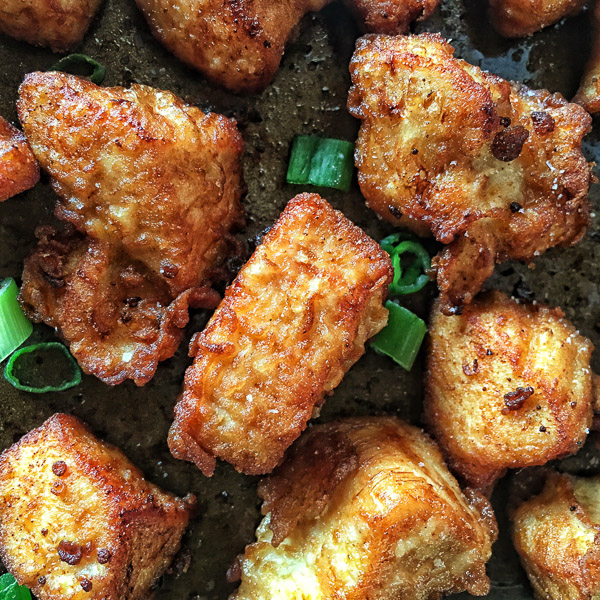 Crispy Gluten Free Chicken Nuggets with Honey Dijon Poppy Seed Dip. Find the recipe on Shutterbean.com!