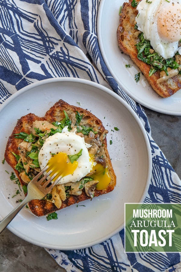 Mushroom Arugula Toast